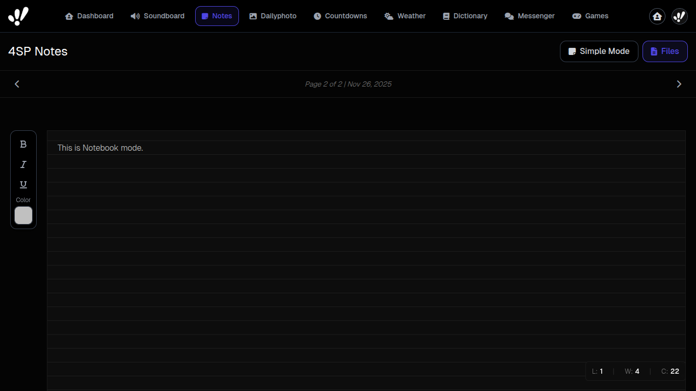 Notes feature (aspect ratio: 16:9)