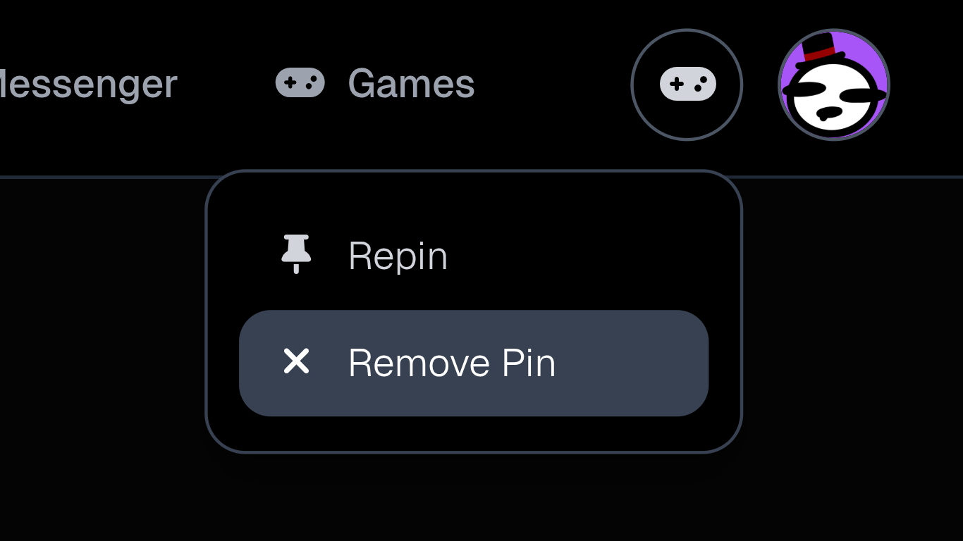 Pin Button feature